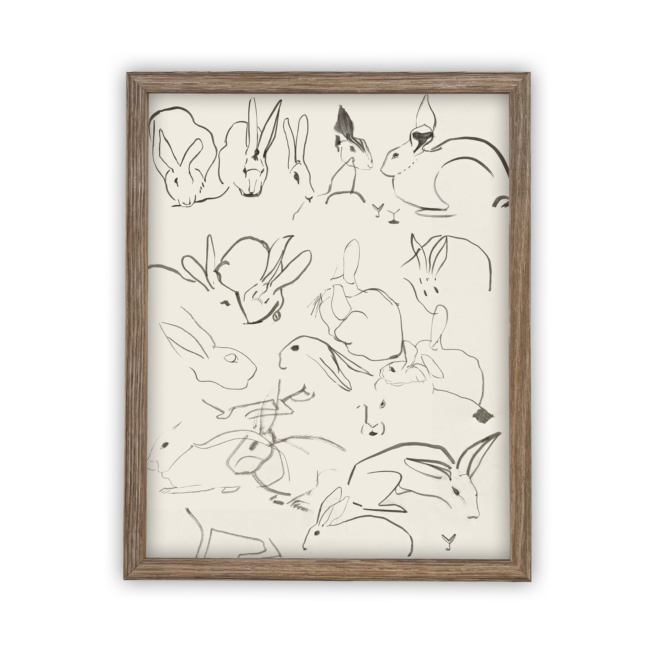 READY TO SHIP 11X14 Vintage Framed Canvas Art // Framed Vintage Print // Vintage Painting // Easter Bunny Rabbit Art //#A-140