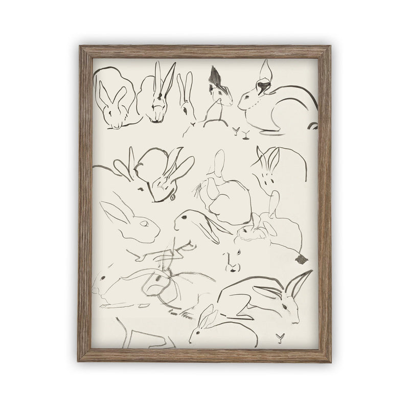READY TO SHIP 11X14 Vintage Framed Canvas Art // Framed Vintage Print // Vintage Painting // Easter Bunny Rabbit Art //#A-140