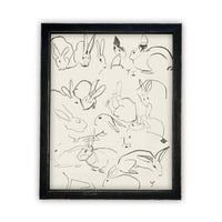 READY TO SHIP 11X14 Vintage Framed Canvas Art // Framed Vintage Print // Vintage Painting // Easter Bunny Rabbit Art //#A-140