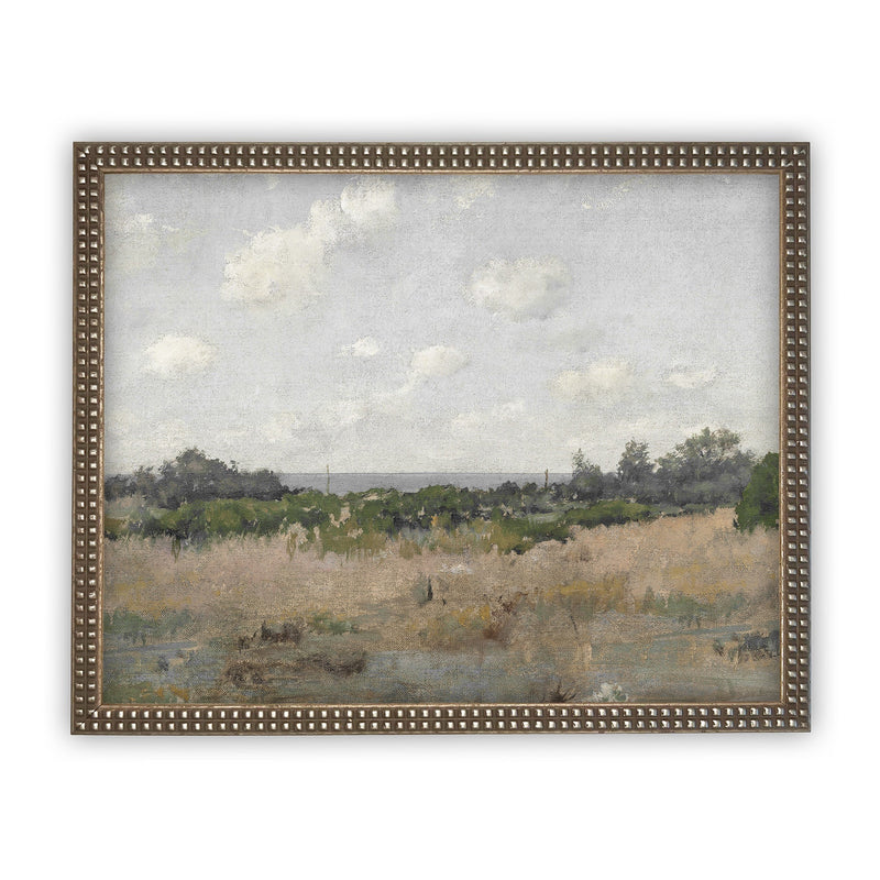 REAADY to SHIP 18x24 Vintage Framed Canvas Art // Vintage Spring Painting // Muted Landscape Art// Farmhouse Oil Painting //#LAN-192