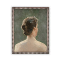 READY TO SHIP 8X10 Framed Canvas Print: Green Portrait of a Woman