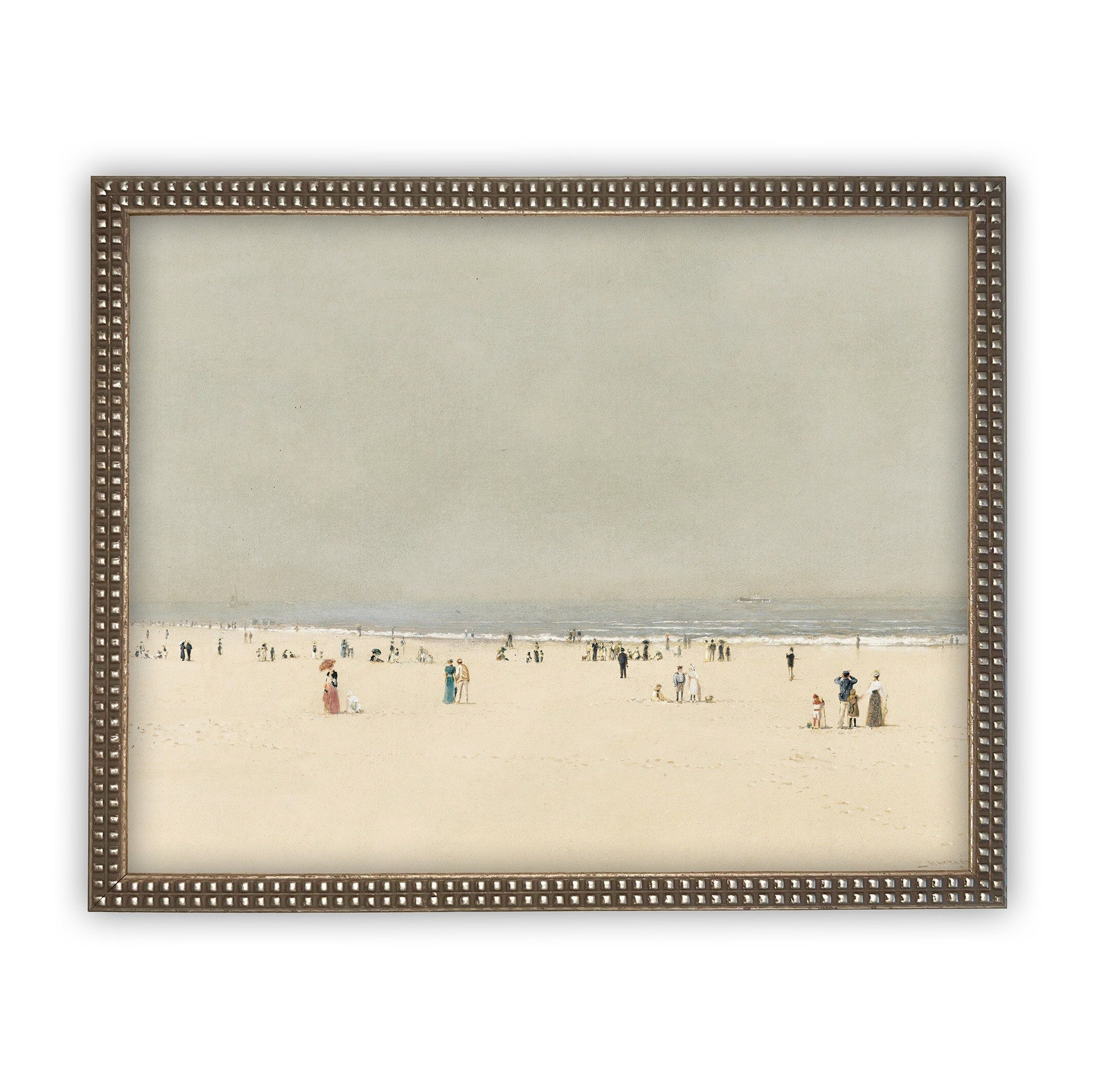 READY to SHIP 11X14 Vintage Framed Canvas Art // Vintage Framed Oil Painting // Coastal Beach Art // Beach House Print // #COAS-196