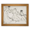 READY to SHIP 12x16 Vintage Framed Canvas Art // Vintage Sketch// Vintage Portrait Watercolor // Dancing Women Art print //#P-525