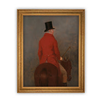 READY TO SHIP 18x24 Gentleman on Horseback Framed Canvas Art Print