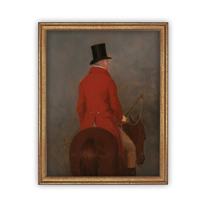 READY TO SHIP 18x24 Gentleman on Horseback Framed Canvas Art Print