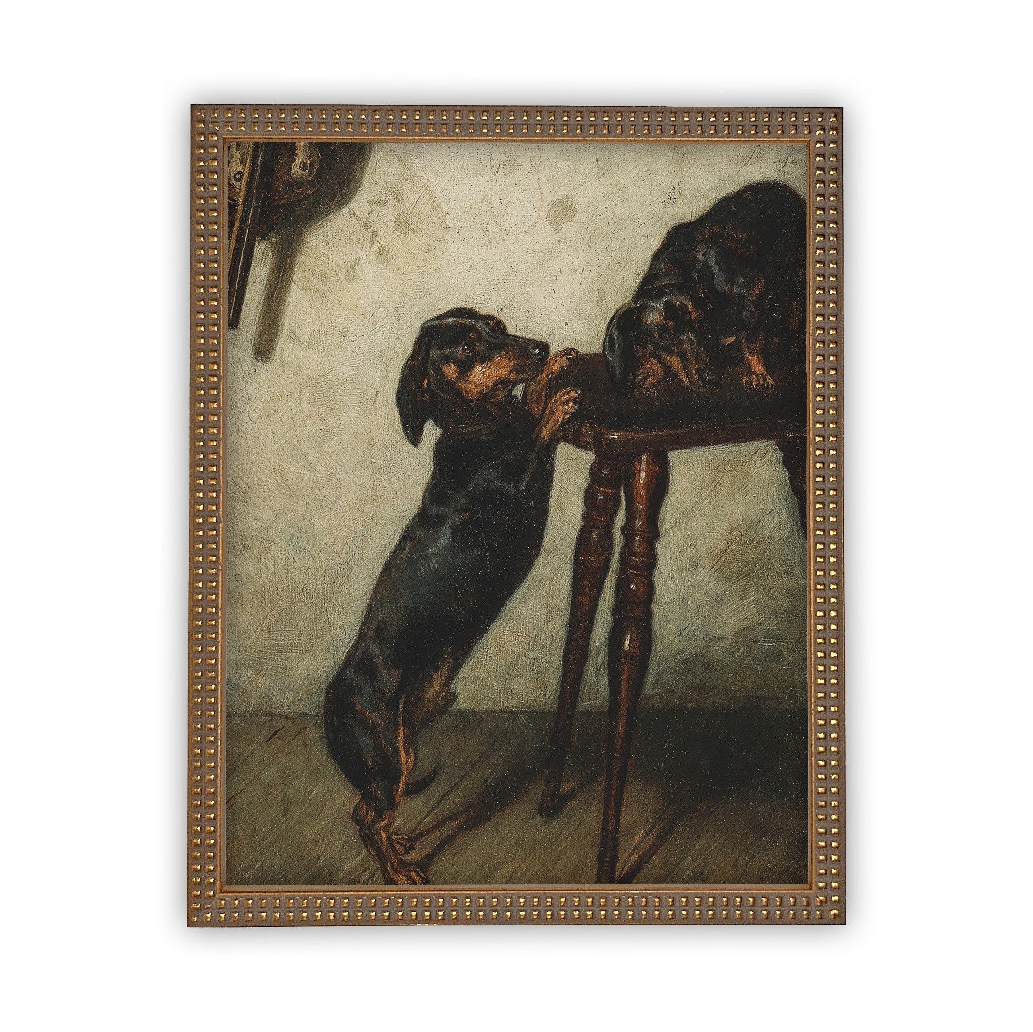 READY TO SHIP 8X10 Dachshund Dog Portrait: Framed Canvas Art Print