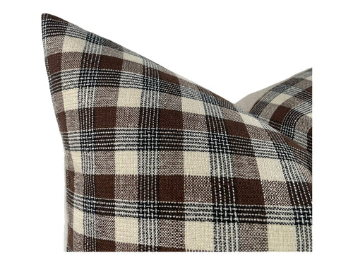 READY TO SHIP Designer "Hawthorne" Plaid Woven Pillow Cover