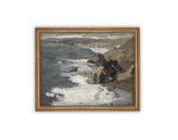 READY to SHIP 11x14 Vintage Seascape Canvas Print: Coastal Beach House Art