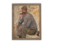 READY to SHIP 11x14 Framed Canvas Art // Framed Vintage Print // Vintage Painting // Vintage Portrait of a Man// Farmhouse print //#P-538