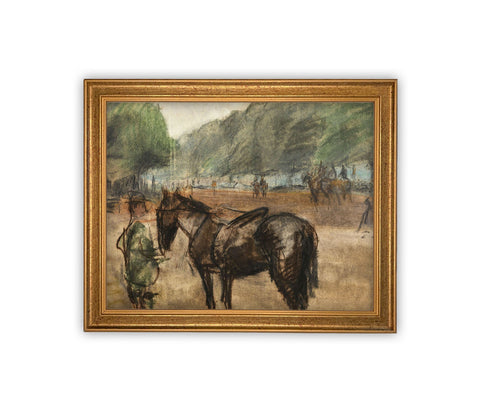 Vintage Framed Canvas Art #A-165