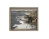 READY TO SHIP 24X36 Framed Vintage Seascape Canvas Print: Coastal Beach House Art