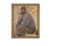 READY to SHIP 11x14 Framed Canvas Art // Framed Vintage Print // Vintage Painting // Vintage Portrait of a Man// Farmhouse print //#P-538