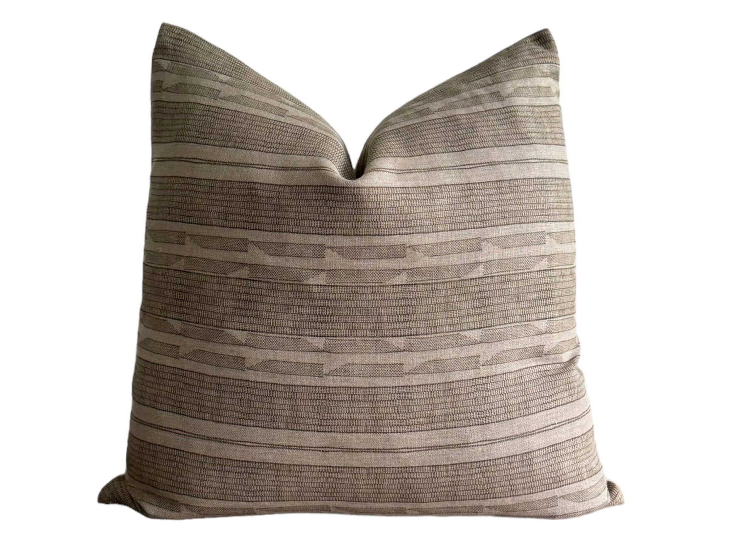 READY TO SHIP 20X20 Designer Jennifer Shorto Storck Sage Pillow Cover // Modern Farmhouse Decor Pillow // Ikat Green Moss Washed Linen