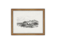 READY to SHIP 11X14 Vintage Framed Canvas Art #LAN-226