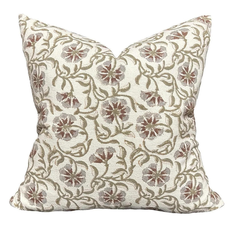 Designer "Fairview" Surana Ivory Textured olive, cocoa Pillow Cover