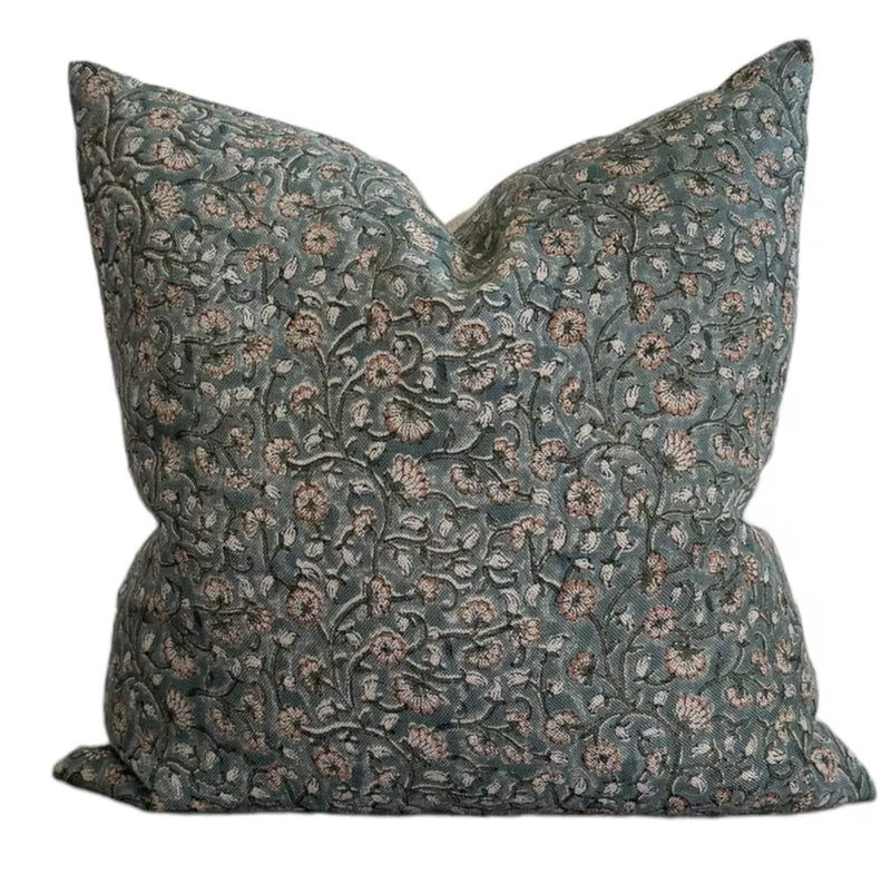 Designer Salem Pillow Cover in Block Print Floral