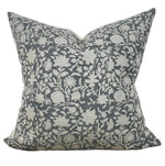 READY TO SHIP Designer "Maywood" Floral Pillow Cover // Gray Blue and Cream Pillow Cover // Boutique Pillow Covers // Modern Farmhouse