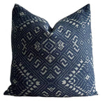 Woven Ikat OUTDOOR Pillow Cover in Indigo