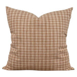 Designer "Tiburon" Woven Brown Plaid Pillow Cover