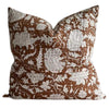 READY TO SHIP 14X 36 Double Sided Designer "Carmel" Block Print Kantha Quilted Pillow Cover // Brown Pillow Cover // Boutique Pillow Covers