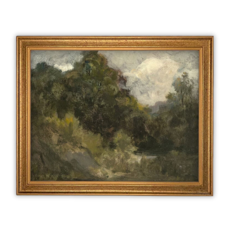 Vintage Framed Canvas Landscape Art #LAN-176