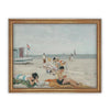 READY TO SHIP 18X24 Vintage Beach Scene Framed Canvas Art Print