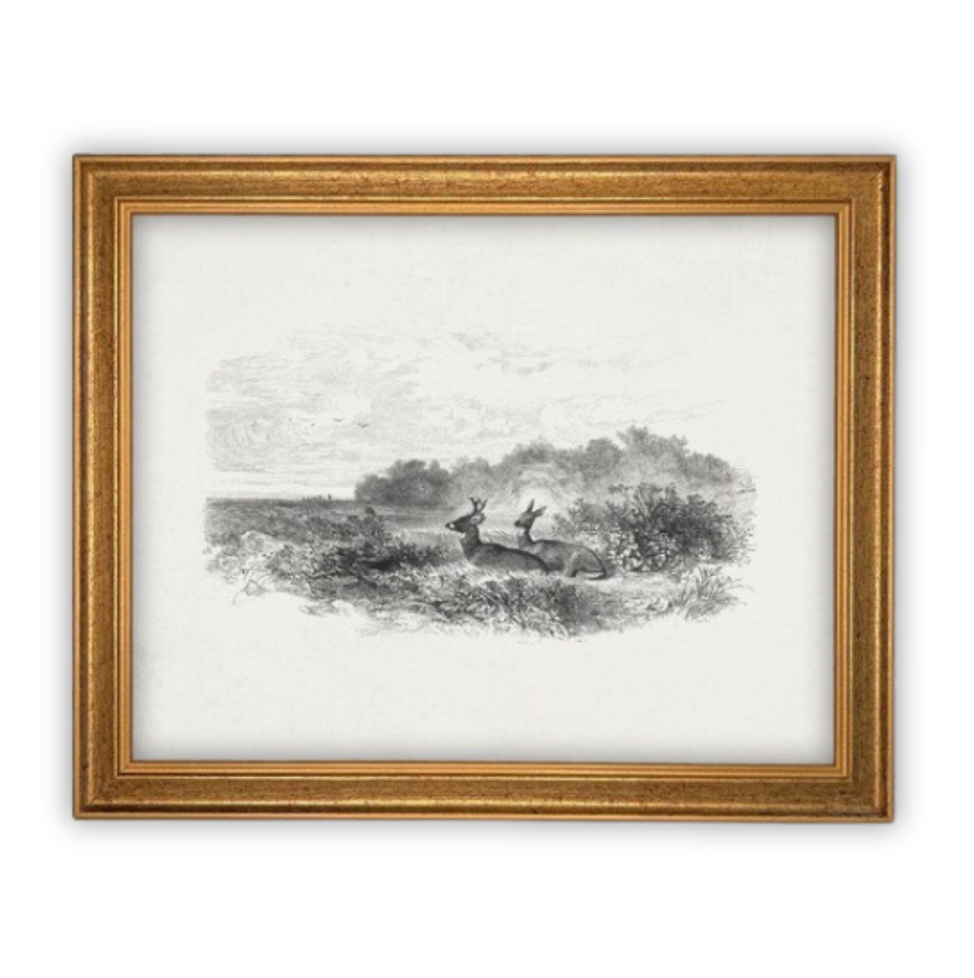 READY to SHIP 11X14 Vintage Framed Canvas Art #LAN-226