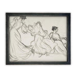 READY to SHIP 11x14 Vintage Framed Canvas Art // Framed Vintage Print // Vintage Portrait Watercolor // Dancing Women Art print //#P-525