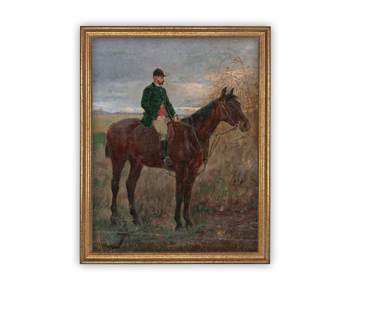 Vintage Framed Canvas Art // Framed Vintage Print // Vintage Painting // Vintage Horse Sketch Art// Farmhouse print //#A-173