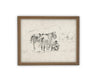 Vintage Framed Canvas Art // Framed Vintage Print // Vintage Painting // Vintage Horse Sketch Art// Farmhouse print //#A-170