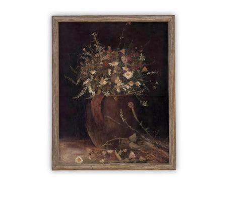 Vintage Framed Canvas Art // Framed Vintage Print // Vintage Painting // Floral Still Life Print // Botanical print //#BOT-151