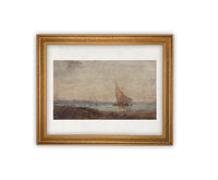 READY to SHIP 24X36 Vintage Framed Canvas Art // Framed Vintage Nautical Print // Sailboat Art // Beach House print //#COAS-136