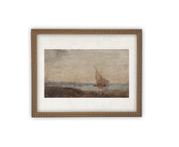READY to SHIP 24X36 Vintage Framed Canvas Art // Framed Vintage Nautical Print // Sailboat Art // Beach House print //#COAS-136