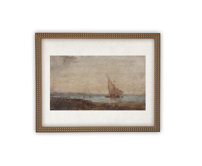 READY to SHIP 24X36 Vintage Framed Canvas Art // Framed Vintage Nautical Print // Sailboat Art // Beach House print //#COAS-136