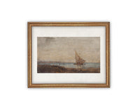 READY to SHIP 24X36 Vintage Framed Canvas Art // Framed Vintage Nautical Print // Sailboat Art // Beach House print //#COAS-136