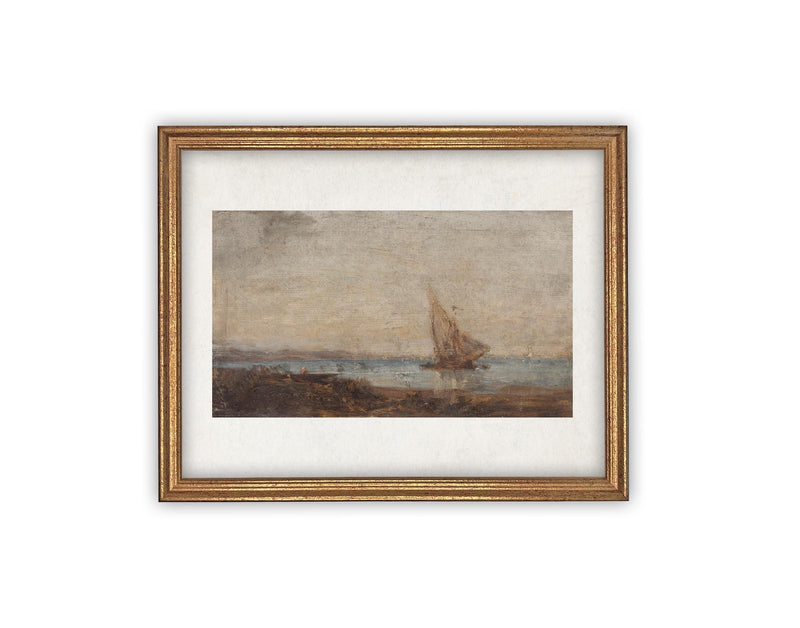 READY to SHIP 24X36 Vintage Framed Canvas Art // Framed Vintage Nautical Print // Sailboat Art // Beach House print //#COAS-136