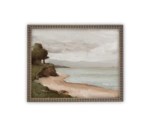 Vintage Framed Canvas Art // Framed Vintage Print // Vintage Framed Oil Painting // Coastal Beach Art // Beach House Print // #COAS-137