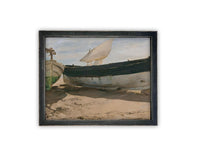 READY TO SHIP 8X10 Framed Sailboat Canvas Art: Nautical Beach Print