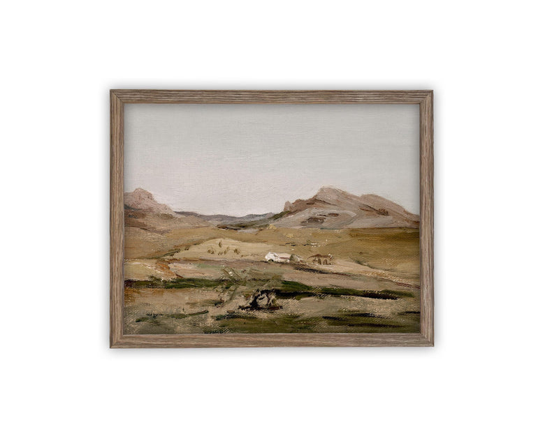 READY to SHIP 11X14 Vintage Framed Canvas Art #LAN-235