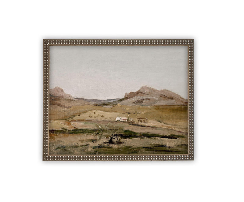 Vintage Framed Canvas Art // Framed Vintage Print // Vintage Painting // Landscape //Farmhouse print //#LAN-235