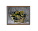 Vintage Framed Canvas Art // Framed Vintage Lemon Print // Vintage Fruit // Still Life Kitchen Painting // Farmhouse print //#ST-625