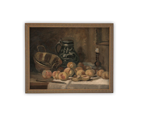 Vintage Framed Canvas Art // Framed Vintage Print // Vintage Painting // Vintage Kitchen Still Life // Farmhouse print //#ST-631