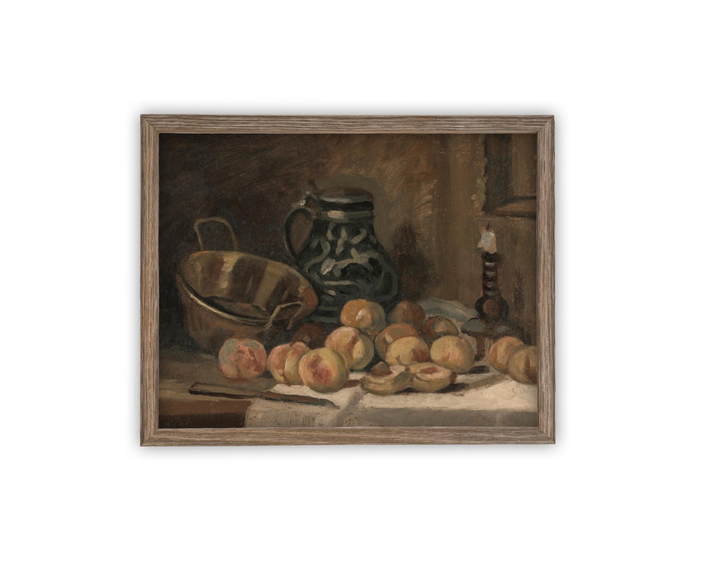 Vintage Framed Canvas Art // Framed Vintage Print // Vintage Painting // Vintage Kitchen Still Life // Farmhouse print //#ST-631