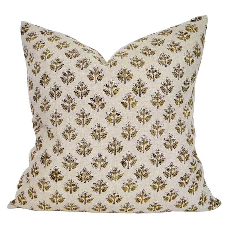 Designer "Milton" Floral Linen Pillow Cover