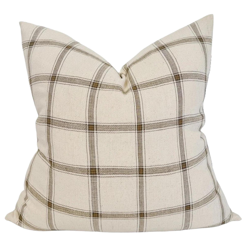 Designer "Morton" Woven Plaid Pillow Cover