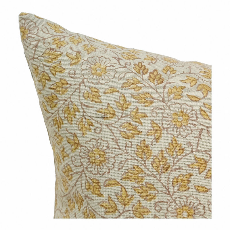 Designer "Harrington" Woven Floral Pillow Cover