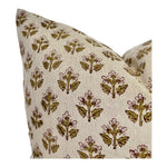 Designer "Milton" Floral Linen Pillow Cover