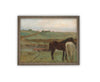 Vintage Framed Canvas Art // Framed Vintage Print // Vintage Horse Painting // // Farmhouse Print //#A-174