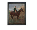 Vintage Framed Canvas Art // Framed Vintage Print // Vintage Horse Painting // // Farmhouse Print //#A-174