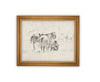 Vintage Framed Canvas Art // Framed Vintage Print // Vintage Painting // Vintage Horse Sketch Art// Farmhouse print //#A-170